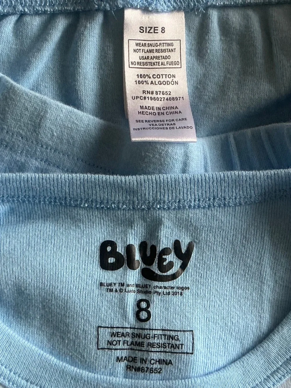 Bundle of 2 BLUEY Puppy Dog 100% Cotton PJ’s Sz 8